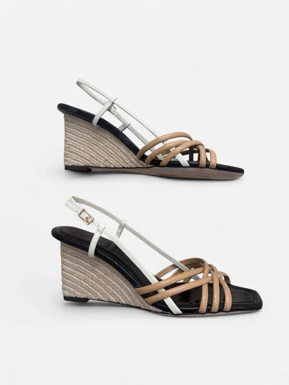 [New] Tory Burch multi strap 75mm wedge sandals US 7